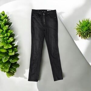 Rag & Bone amazing shape glitter coated dash stretchy charcoal black jeans